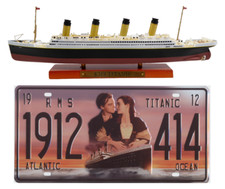 Reproduction du RMS TITANIC 1:1250 + PLAQUE DECORATIVE DU FILM - bateau paquebot