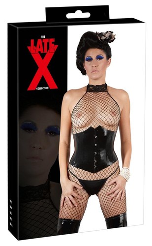 Latex waist cincher black - latex,