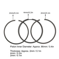 Piston Ring Combination Set Air‑Cooled Diesel Generator 186F 186FA Mini‑Tiller