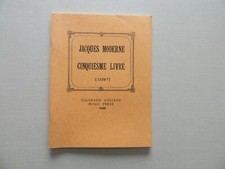 Jacques Moderne Cinquiesme Livre - Colorado College Music Press, 1980