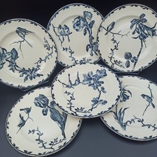 CHOISY-LE-ROI HB - 6 EARTHENWARE DESSERT PLATES OXFORD Terre De Fer model 