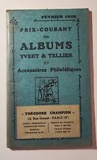 LIVRE PRIX COURANT DES ALBUMS YVERT ET TELLIER FEVRIER 1939