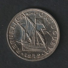 Bateau, CARAVELLE, 2.50 Escudos, PORTUGAL 1979, Armoiries, 3.53 G, Ø 20, KM 590