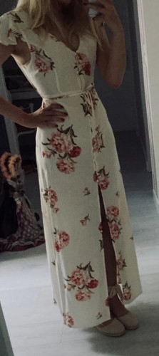 Robe blanche fleurie taille - blanche, 42