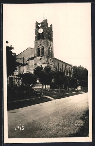 Cpa donzac église avec - Église,