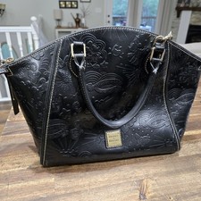 Dooney & Bourke Embossed Leather Disney Sketch Satchel Mickey Mouse Black FLAWS