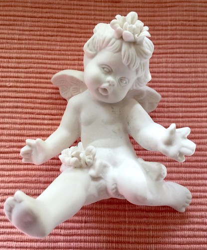 Ange fleuri porcelaine - fleuri,