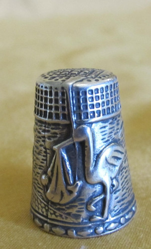 Antique silver thimble - thimble, 800