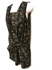 Etat NEUF, Robe SEE U SOON, drapée, noire imprimé, T 36