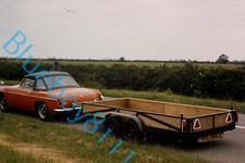 MGB Roadster  RVL329L Rostyle Wheels Large Trailer 1974 original 35 mm Slide v2 