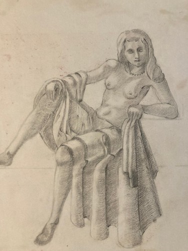 Beau dessin ancien - ancien, nu