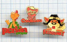 Vintage Pin's Lot TOSCA FRIPOUNET Perlin Pinpin COULICOU Children's Magazines