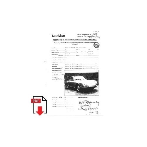 1970 porsche 912 testblatt - 912,