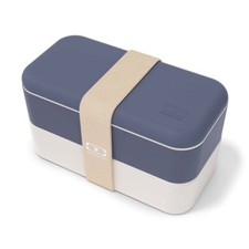 Bento Lunch Box Monbento MB Original Bleu Naturel – Gourde et Pochette OFFERTES