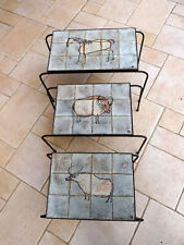 Tables basses gigognes La Grange Aux Potiers fer forgé céramiques style pariétal