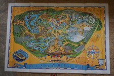 IMMENSE PLAN DISNEYLAND 112x76 CM WALT DISNEY MICKEY CALIFORNIE USA VINTAGE 1976