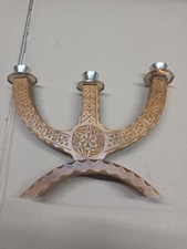 CHANDELIER BOUGEOIR BOIS 3 BRANCHES