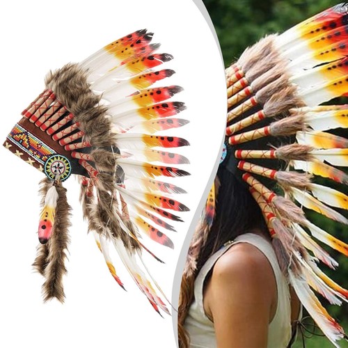 Coiffe indienne plumes - à,