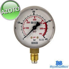 3S MANOM�TRE 0-400 BAR POUR AZOTE RACCORD 1/4 AVEC JOINT