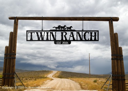 Metal ranch sign - metal,