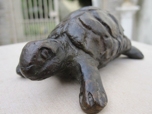 Statue tortue sculpture bronze - tortue,