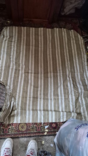 Grand tissu rayé beige - , et