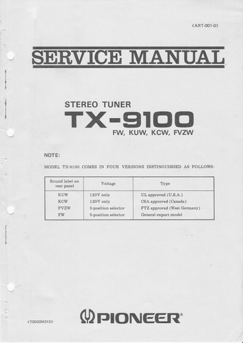 Service manuel instructions - service,