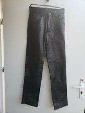 Panther Noir Cuir Veritable Black Leather Pants Size W26 L30 Women