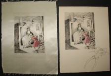 CURIOSA : Sylvain SAUVAGE Eau-forte originale avec remarque + épreuve sur soie 5