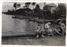 OLD GUIANA PHOTO ~1950 OYAPOCK TRIO OF YOUNG CHILDREN