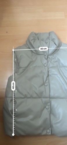 Zara faux leather puffer vest