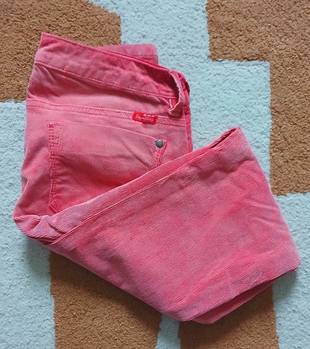 Pantalon velours côtelé rose - pantalon,