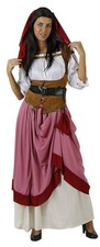 Déguisement Femme SERVANTE Médiévale Rose XXL Paysanne NEUF pas cher