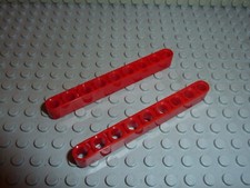 2 x LEGO Technic Red Beam 9