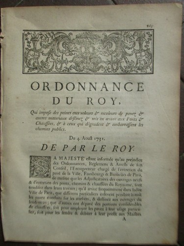 Ordonnance 1731 voleurs - :, /