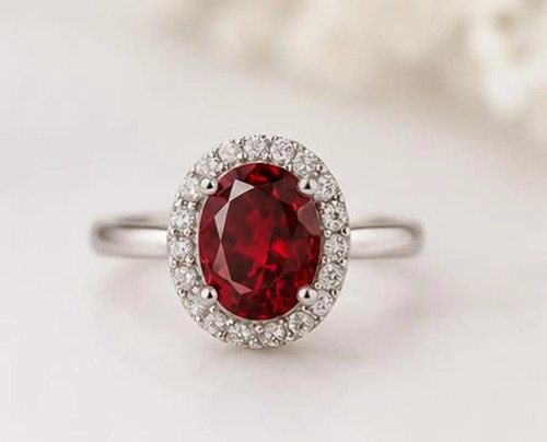 Lab created oval cut ruby - oval,