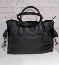 Longchamp Penelope Tote Bag  Black Grained Leather Gold Hardware Medium Dustbag