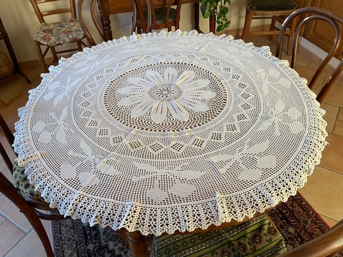 Grande nappe ronde dentelle - nappe,