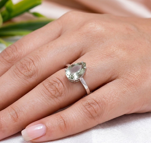 Bague améthyste verte style - bague,