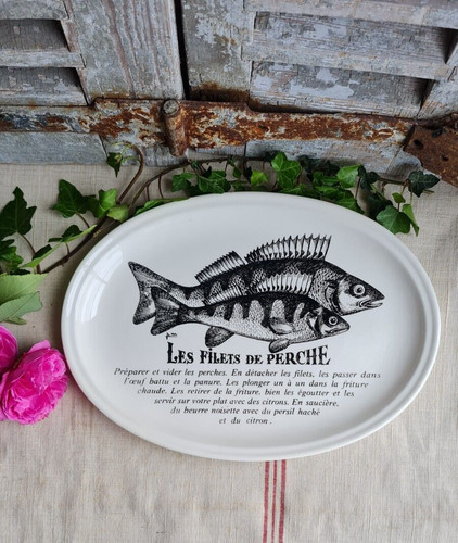 Ancienne assiette gien ovale - assiette,