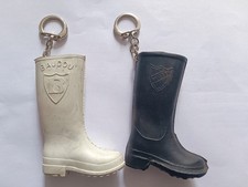 2 Vintage 60' BAUDON Keychain Farmer Tractor Large Boots Keychain