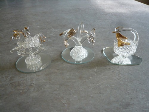 Lot figurines verre et - ,