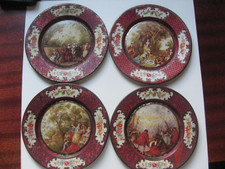 4 assiettes publicitaires en tôle Vin LA GRAPPE DOREE " Les 4 saisons" Lancret