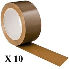 LOT 10 ROULEAUX ADHESIF HAVANE 50 MM X 100 M EMBALLAGE