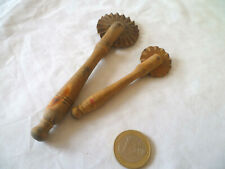 2 ANTIQUE TURNED WOOD LEG WHEELS