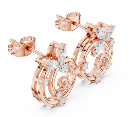 Boucles oreilles clous halo - clous,