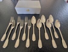 6 couverts à entremets fourchettes cuillères en argent massif Louis Loyer 448g