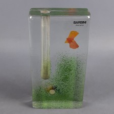 Vase Murano Original BARBINI Sculpture Verre Aquarium Monofleur Signé 1960