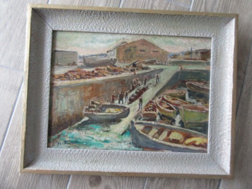 Tableau ancien huile camaret - ancien,