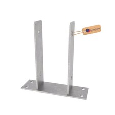 GeZu Impex Support poteau U 141x200mm galvanisé à chaud pied clôture bois
